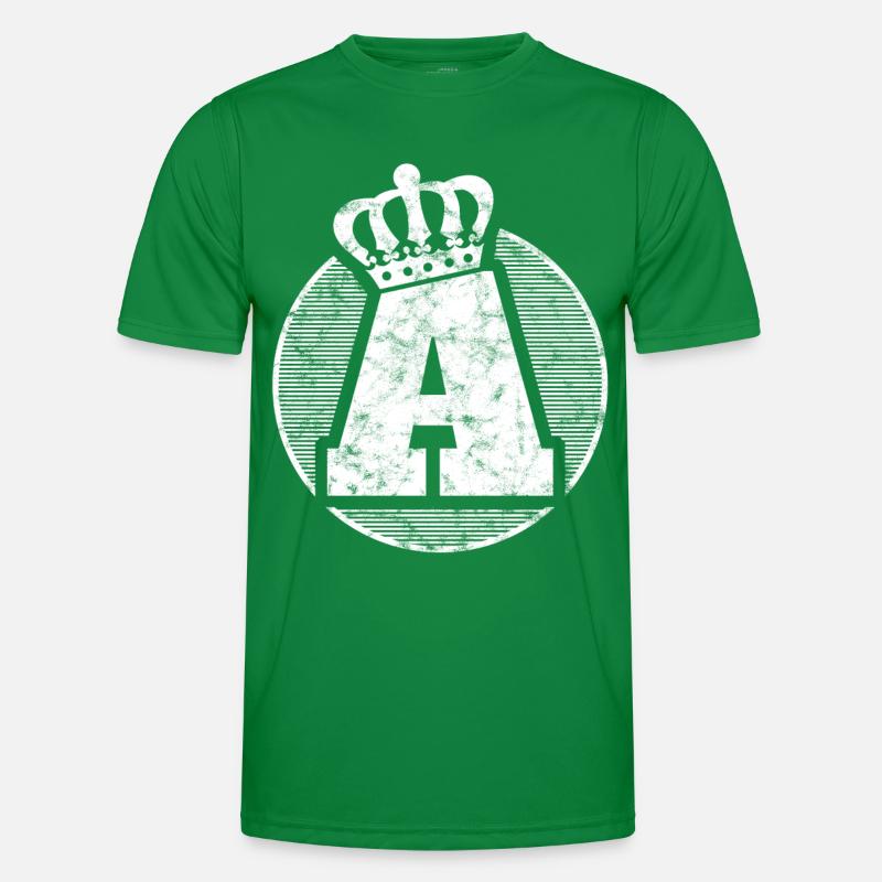 Stylischer Buchstabe A mit Krone Männer Funktions-T-Shirt