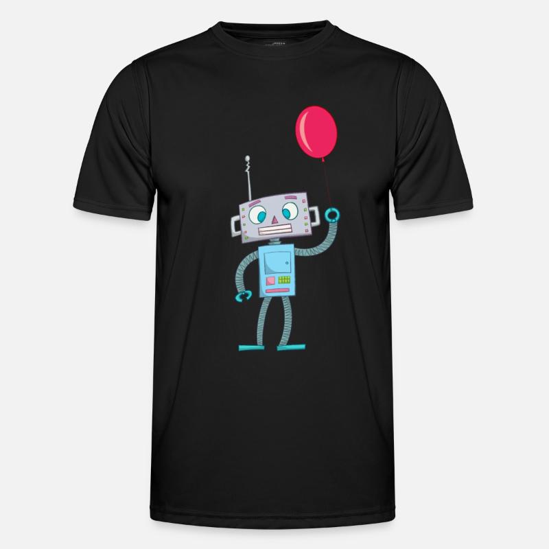 Cute Robot Kids Tees - Men's Functional T-Shirt - black