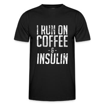 Ich laufe auf Kaffee und Insulin Diabetiker - Männer Funktions-T-Shirt - Schwarz - Vorne - AI Model Male 178 dark (178cm)