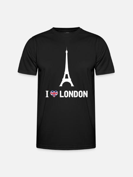 I love London fun shirt - Men's Functional T-Shirt - black