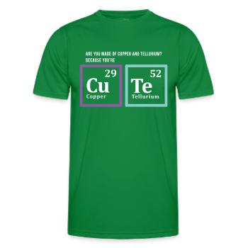 Made of copper and tellurium? Because you're CuTe! - Men's Functional T-Shirt - kelly green - Front - AI Model Male 178 dark (178cm)