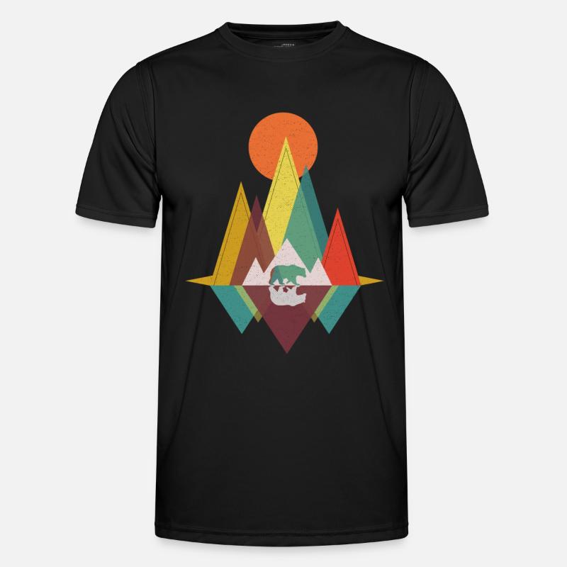 Geometric Mountains - Bear Gift Men's Functional T-Shirt