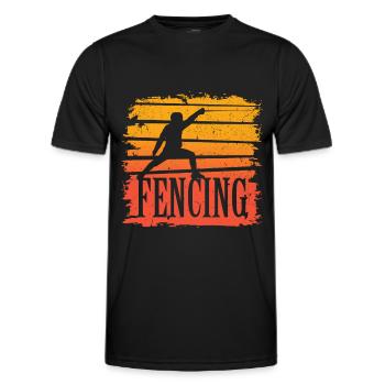 fencing - Men's Functional T-Shirt - black - Front - AI Model Male 178 dark (178cm)