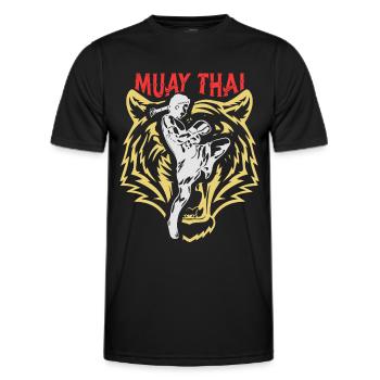 Muay Thai Thai boxing - Men's Functional T-Shirt - black - Front - AI Model Male 178 dark (178cm)