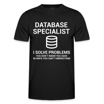 Database Specialist - Men's Functional T-Shirt - black - Front - AI Model Male 178 dark (178cm)