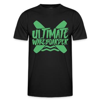Rope WakeBoard Wakeboard Wakeboarding Wakeboarding Wakeboarder - Men's Functional T-Shirt - black - Front - AI Model Male 178 dark (178cm)