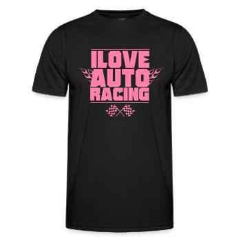 Course course voiture automobile course automobile - T-shirt sport Homme - noir - Devant - AI Model Male 178 dark (178cm)