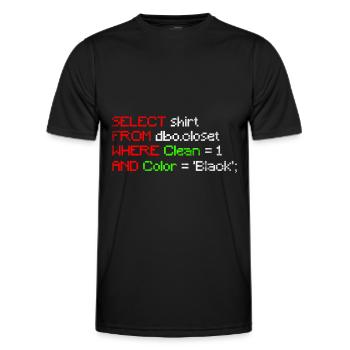 Programmer Nerd Geek Computer - Men's Functional T-Shirt - black - Front - AI Model Male 178 dark (178cm)
