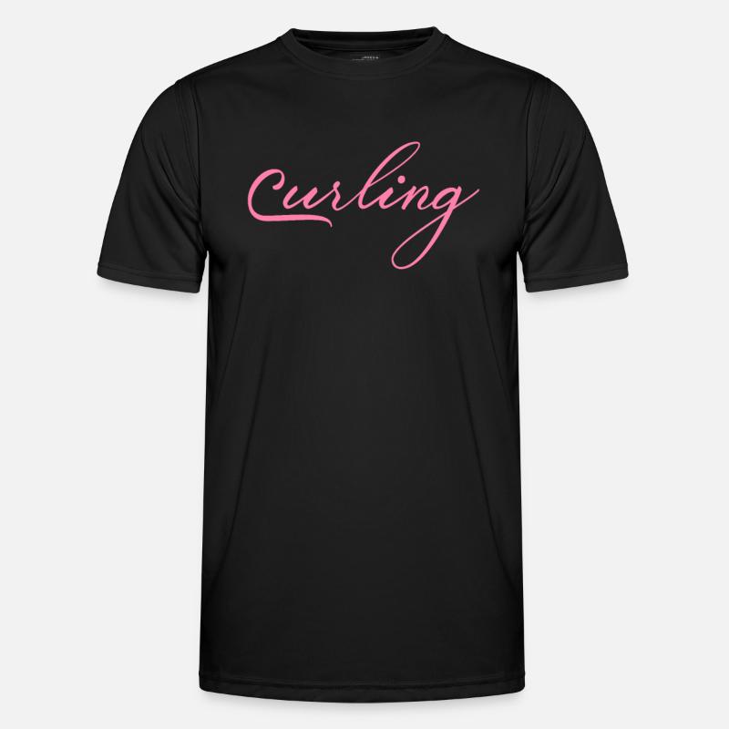 Curling - Männer Funktions-T-Shirt - Schwarz
