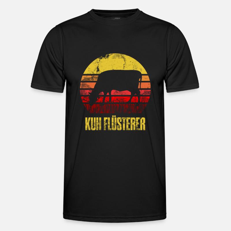 Kuh Flüsterer Rind Vieh Retro Bauer Kuhflüsterer Männer Funktions-T-Shirt