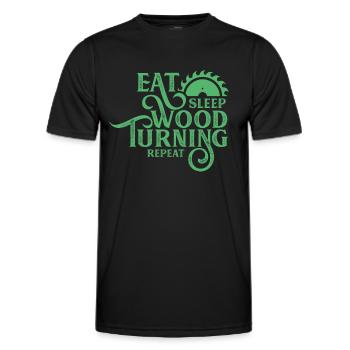Tournage du bois Tournage du bois Tournage du bois - T-shirt sport Homme - noir - Devant - AI Model Male 178 dark (178cm)