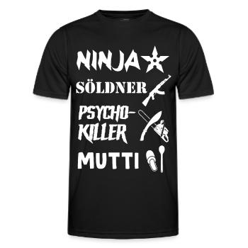 Ninja Söldner - Männer Funktions-T-Shirt - Schwarz - Vorne - AI Model Male 178 dark (178cm)