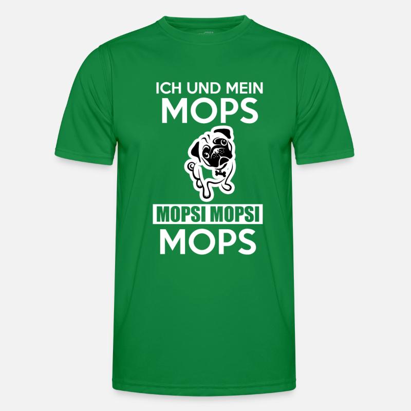 Mopsi Mops Pug Männer Funktions-T-Shirt
