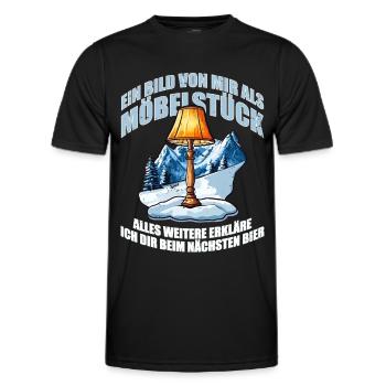 Ein Bild von mir als Möbelstück, Lampe aus 70ern - Männer Funktions-T-Shirt - Schwarz - Vorne - AI Model Male 178 dark (178cm)