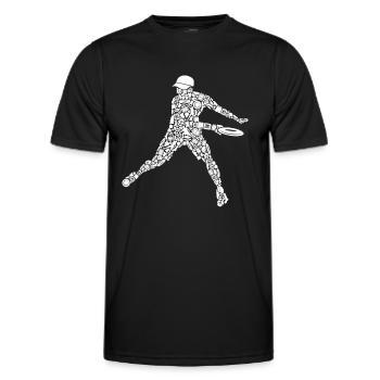 Discgolfer Symbole Discgolf Silhouette Disc Golf - Männer Funktions-T-Shirt - Schwarz - Vorne - AI Model Male 178 dark (178cm)