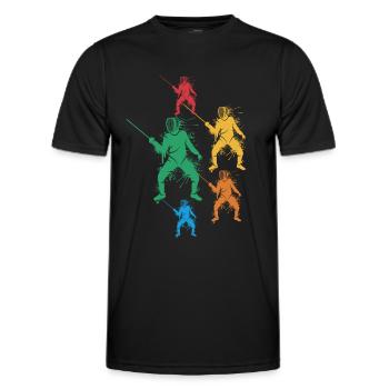 Fechter Fecht Fechtmeister Jungen Kinder Fechten - Männer Funktions-T-Shirt - Schwarz - Vorne - AI Model Male 178 dark (178cm)