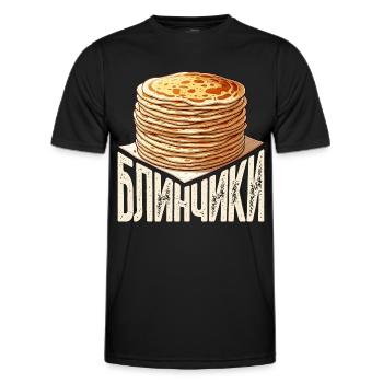 Blini Crêpes Russes Crêpes Russes - T-shirt sport Homme - noir - Devant - AI Model Male 178 dark (178cm)
