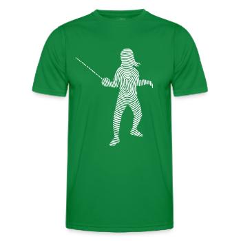 Fechterin Fecht Fingerabdruck Fechten - Männer Funktions-T-Shirt - Kelly Green - Vorne - AI Model Male 178 dark (178cm)