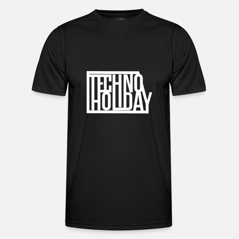 Techno Urlaub - Männer Funktions-T-Shirt - Schwarz