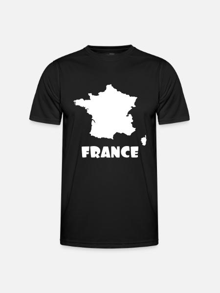 France Karte cooles Geschenk - Männer Funktions-T-Shirt - Schwarz