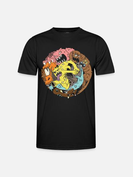 Monsterclub - Männer Funktions-T-Shirt - Schwarz