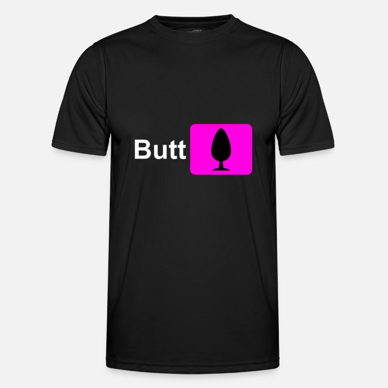 Butt Plug Symbol Pink - Männer Funktions-T-Shirt - Schwarz