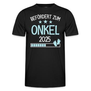 Befördert Onkel 2025 Geschenk für neuer Onkel - Männer Funktions-T-Shirt - Schwarz - Vorne - AI Model Male 178 dark (178cm)