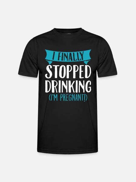Pregnancy No Alcohol Funny Gift - Men's Functional T-Shirt - black
