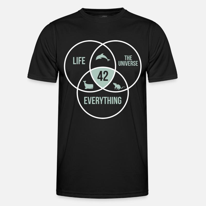 42 Answer to All Life Universe Number 42 - Men's Functional T-Shirt - black