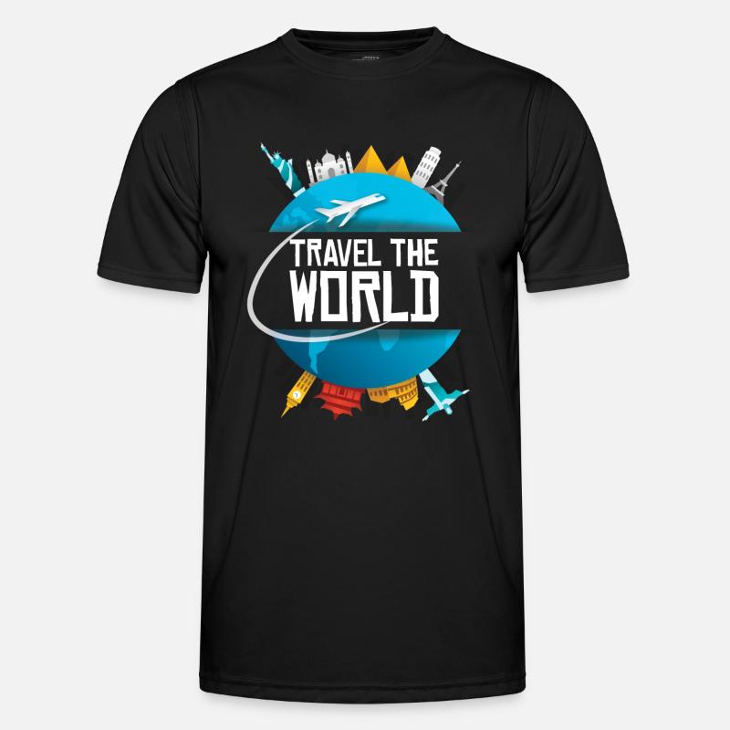 World Trip Around the World Cool Gift - Men's Functional T-Shirt - black
