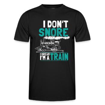 Snoring like a train dreaming - Men's Functional T-Shirt - black - Front - AI Model Male 178 dark (178cm)