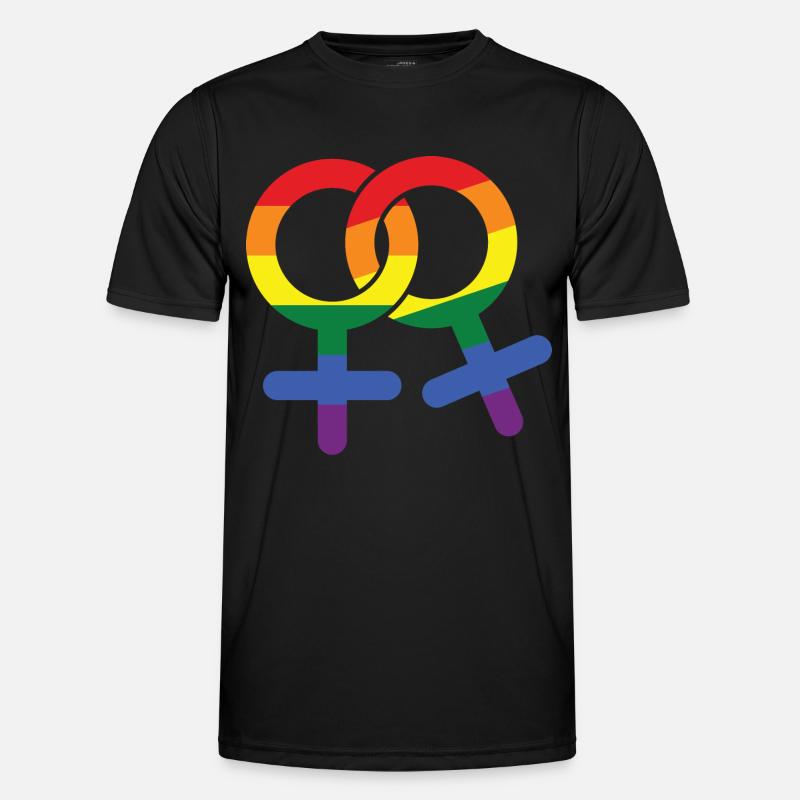 LGBT Lesbisch weiblich Geschenk Symbol Männer Funktions-T-Shirt