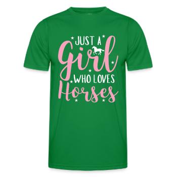 Fille aime les chevaux amoureux des chevaux - T-shirt sport Homme - vert - Devant - AI Model Male 178 dark (178cm)