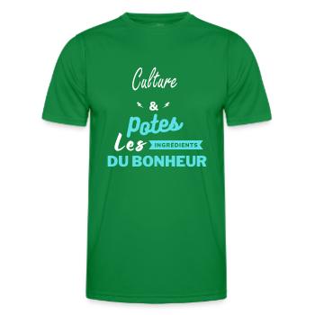 potes les ingrédients du bonheur Culture - T-shirt sport Homme - vert - Devant - AI Model Male 178 dark (178cm)