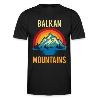 Balkan-Berge Sonnenuntergang - Männer Funktions-T-Shirt - Schwarz - Vorne - AI Model Male 178 dark (178cm)