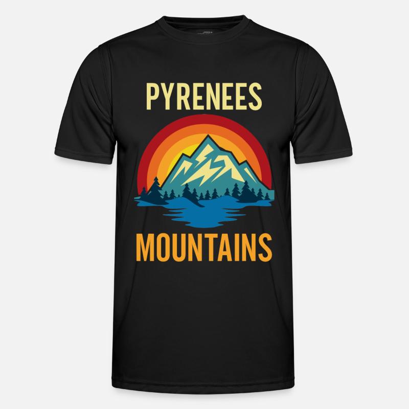 Pyrenees Mountains Sunset - Men's Functional T-Shirt - black