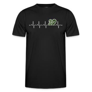 Vegan with heartbeat - Men's Functional T-Shirt - black - Front - AI Model Male 178 dark (178cm)