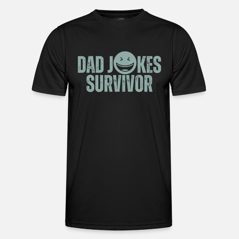 Dad Jokes Survivor - Men's Functional T-Shirt - black