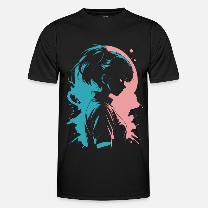 Discorde de l’esthétique : Silhouette de fille d’anime T-shirt sport Homme