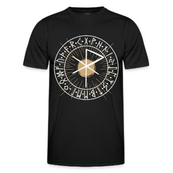 RUNE for LOVE - Rune Alphabet Furthark Viking - Men's Functional T-Shirt - black - Front - AI Model Male 178 dark (178cm)