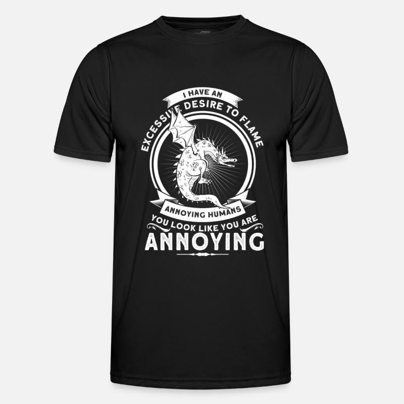 Sarkastisch Drache Drachen Geschenk - Männer Funktions-T-Shirt - Schwarz