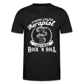 Rock And Roll Spieler Rock Gitarre Rock N Roll - Männer Funktions-T-Shirt - Schwarz - Vorne - AI Model Male 178 dark (178cm)