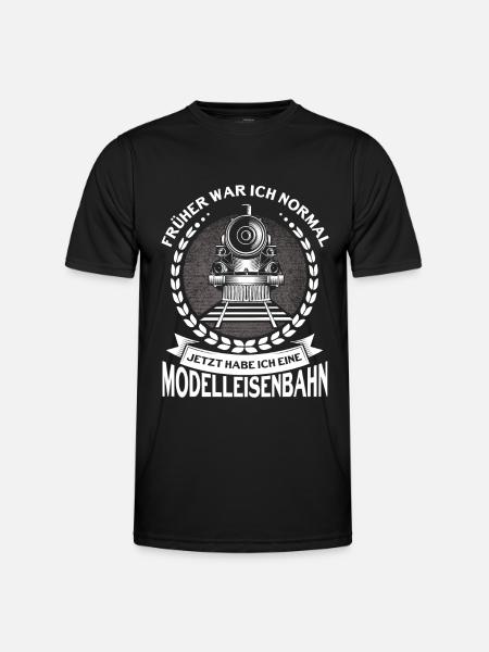 Modellbauer Modellbahn Modelleisenbahn Geschenk - Männer Funktions-T-Shirt - Schwarz