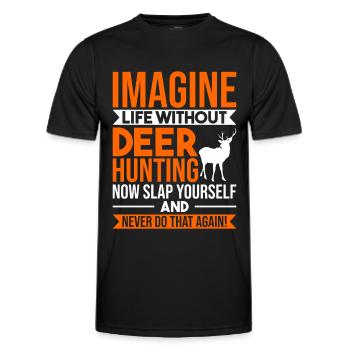 Hunters Red Deer Hunting Gift - Men's Functional T-Shirt - black - Front - AI Model Male 178 dark (178cm)