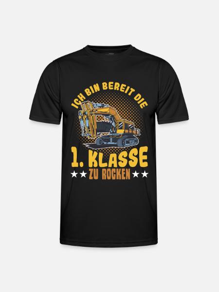 Bagger Schulbeginn Schulanfänger Schulkind - Männer Funktions-T-Shirt - Schwarz