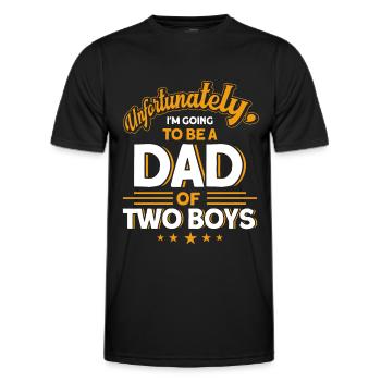 Award Father Papa Two Boys - Men's Functional T-Shirt - black - Front - AI Model Male 178 dark (178cm)