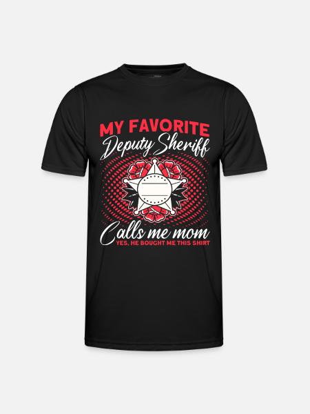 Mama Hilfssheriff Mama Mutter - Männer Funktions-T-Shirt - Schwarz