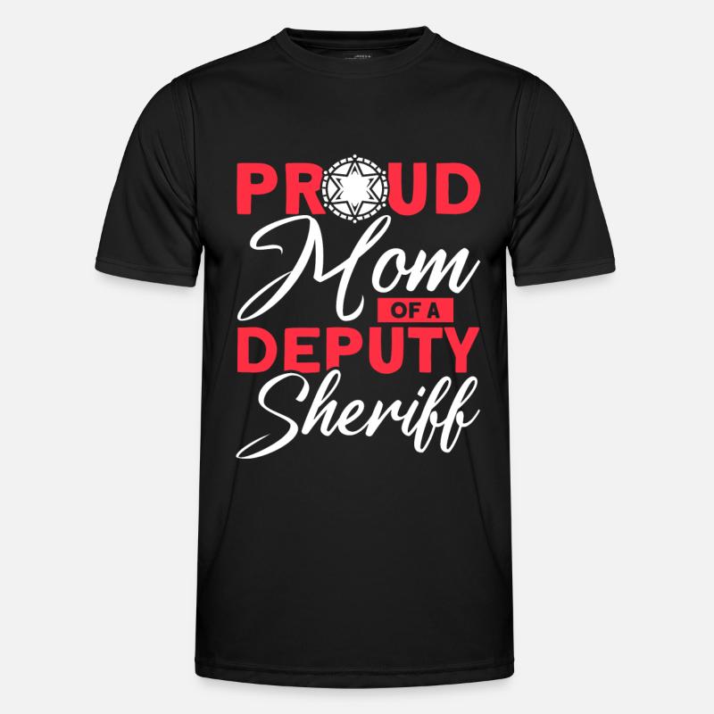 Stolze Mama Hilfssheriff Mama Mutter - Männer Funktions-T-Shirt - Schwarz