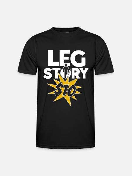 Handicap Amputee Amputation Leg Prosthesis - Men's Functional T-Shirt - black