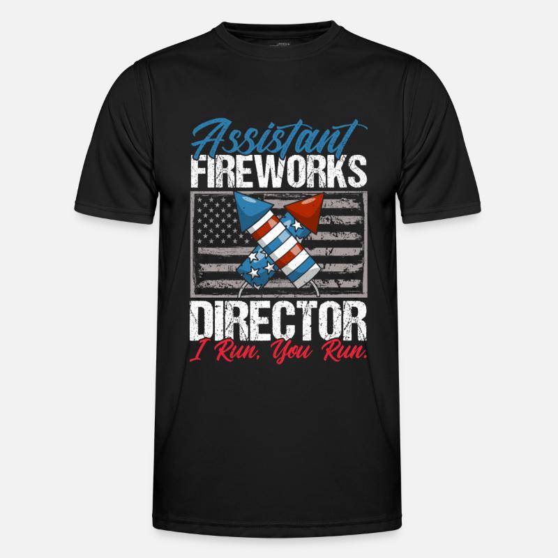 Funny fireworks pyrotechnician saying - Men's Functional T-Shirt - black